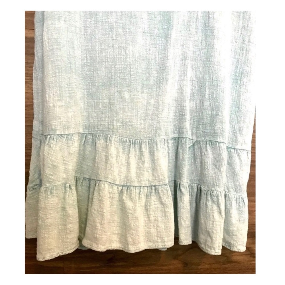 Mint Green Puff Sleeve Ruffle Rim Top - Picture 4 of 7